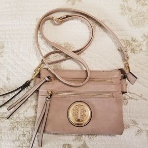 Faux leather cross body bag